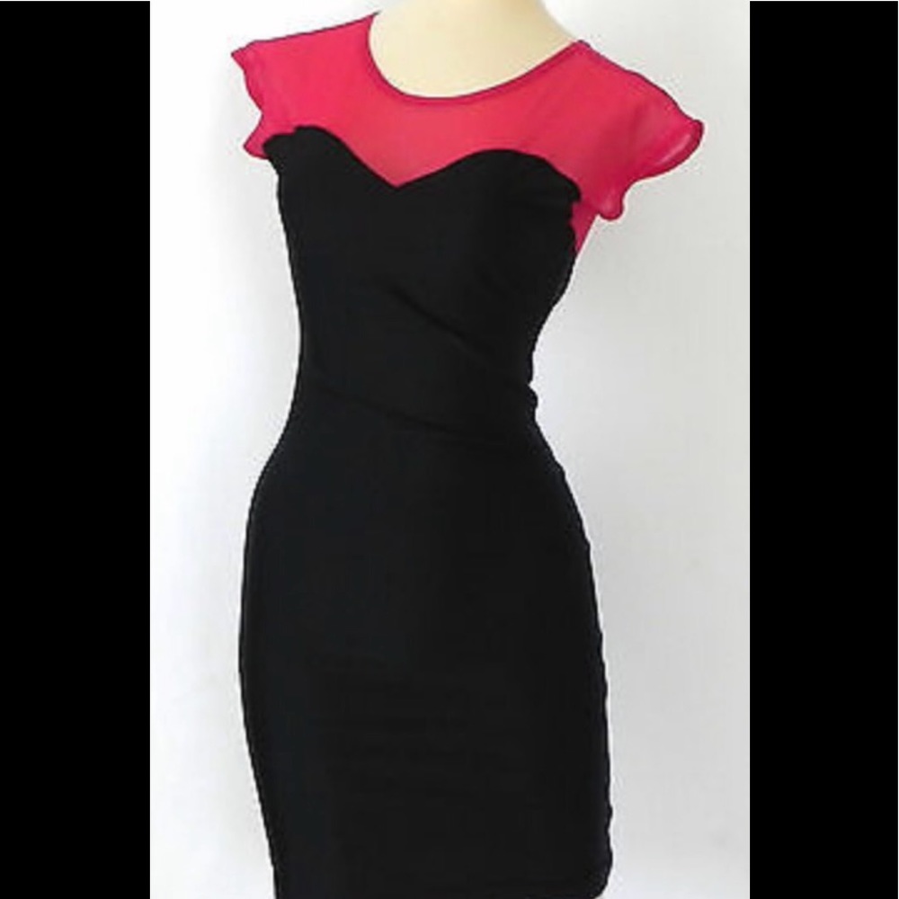 Top mesh bodycon dress